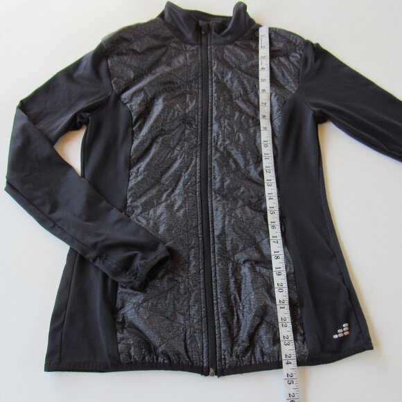 bcg Women's Black Quilted Front Track Jacket Size S Zip Up Athletic Lightweight - Picture 6 of 7